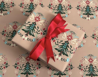 Papier Cadeau De Noël Scandinave : Création D'art Populaire Suédois - France