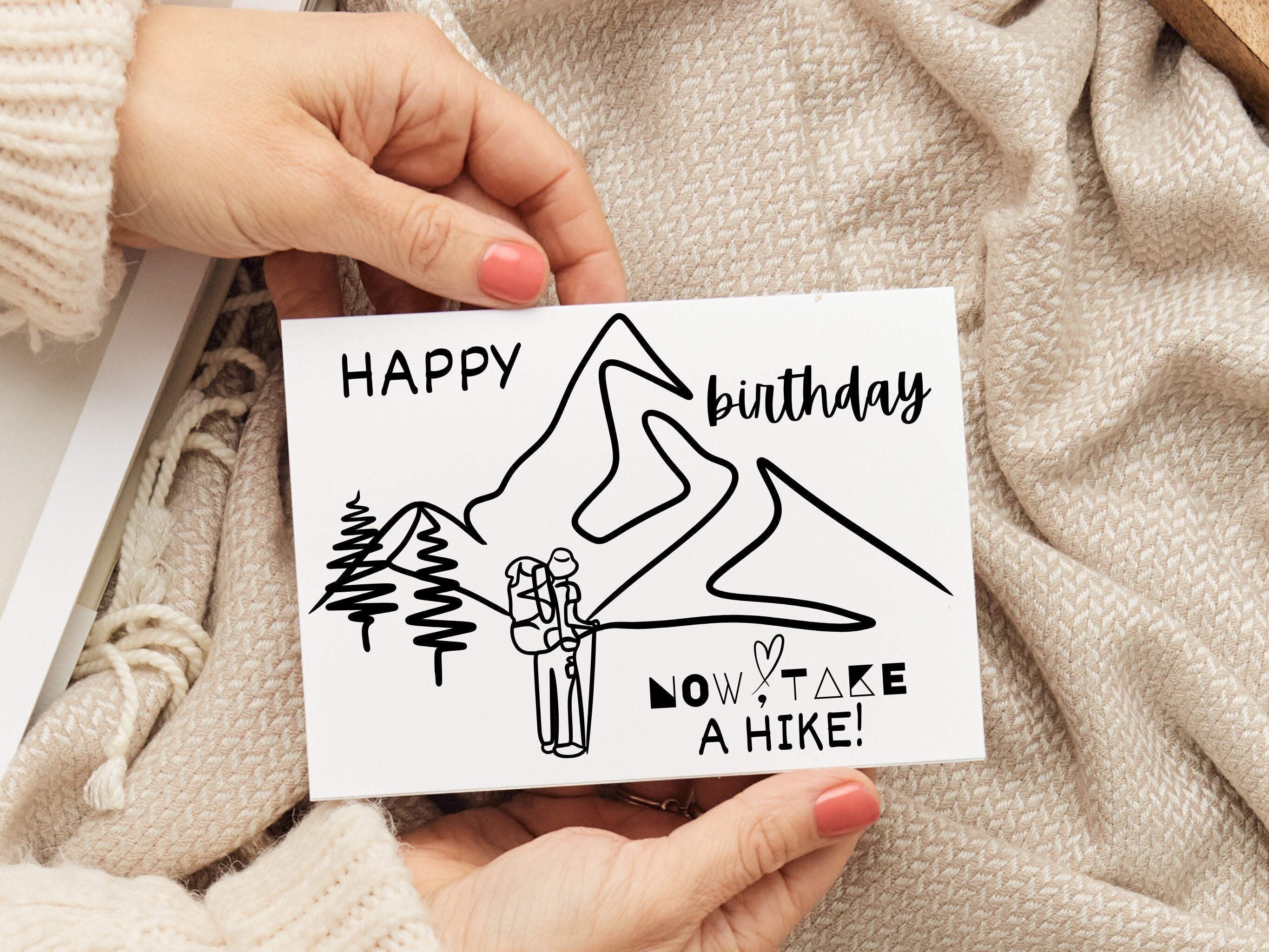 Hiking Birthday Card, Mountain Adventure Card for Outdoor Enthusiasts ...