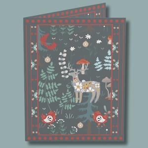Scandinavian Christmas Card| Swedish Norwegian Folk Art |Norwegian Christmas Card| Nordic Greeting Card| Birthday Card For| Winter Card