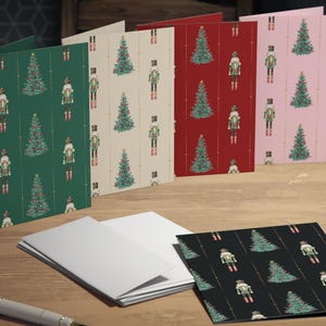 Conjunto de cartões de Natal do quebra-nozes | Cartão de árvore de Natal | Cartão de boas festas | Cartão de felicitações | Presente de Natal | Natal vintage | Cartão de inverno de Natal