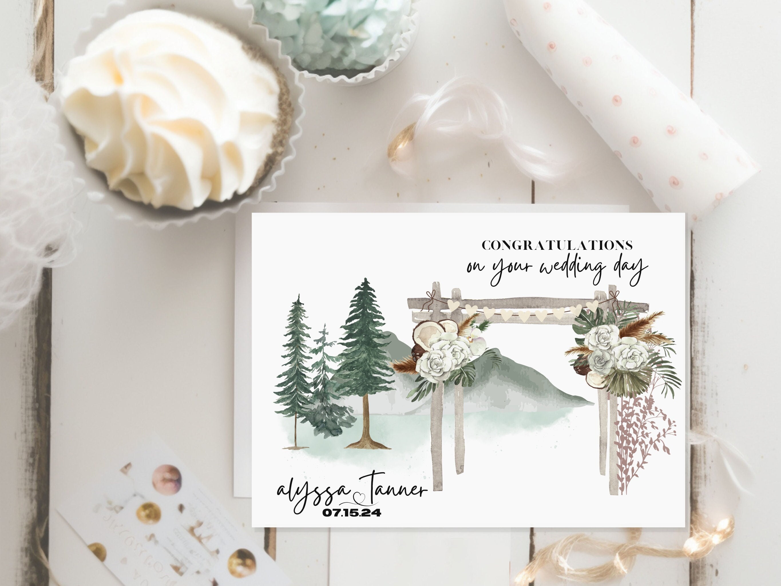 Personalized Woodland Wedding Card