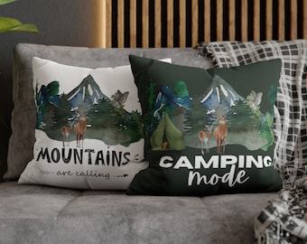 Camper Decor| Camping Pillow |Camping Lover Gift| RV Throw Pillow| Adventure Pillow| Mountain Pillow| Decorative Sofa Pillow| Nature Lover
