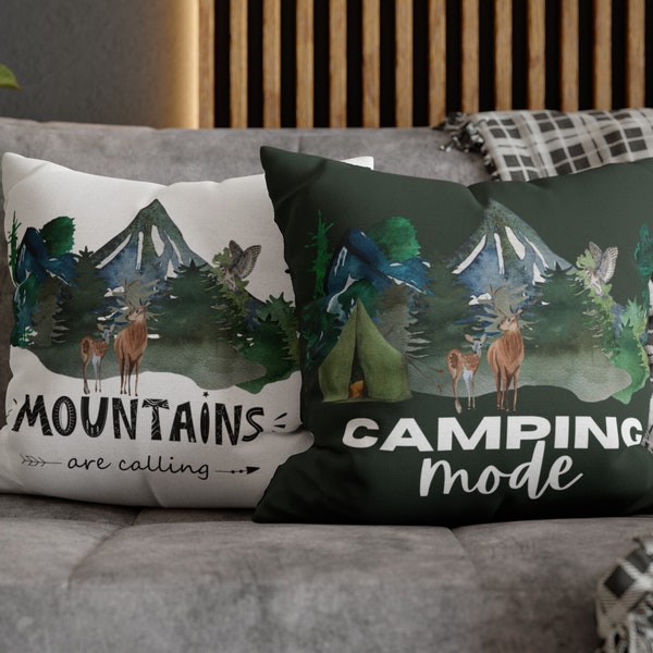 Camper Decor| Camping Pillow |Camping Lover Gift| RV Throw Pillow| Adventure Pillow| Mountain Pillow| Decorative Sofa Pillow| Nature Lover