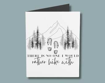 Hiking Adventure Greeting Card, Personalized Mountain Hiker Card, Outdoor Nature Lover Gift, Birthday Valentines Anniversary Card for Hikers