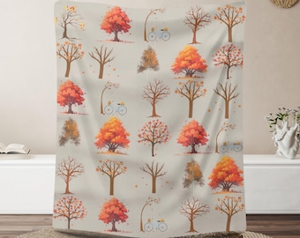 Herbst Blätter Fleece Decke, Gemütliche Herbst Woodland Decor, Orange Braun Kabine Werfen, Zuhause Wohnzimmer Sofa Schlafzimmer, Decke Geschenk Familie