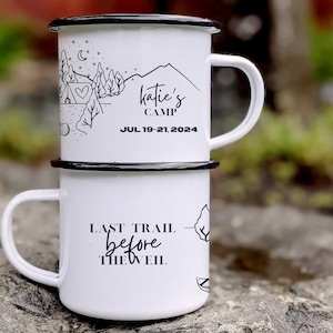 Bachelorette Mugs Personalized| Custom Camping Mug| Bachelorette Party Gifts| Camping Cabin Weekend| Maid of Honor Bridesmaid| Campfire Mug