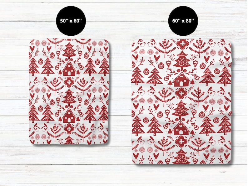 Scandinavian Christmas Blanket Norwegian Folk Art Throw Blanket