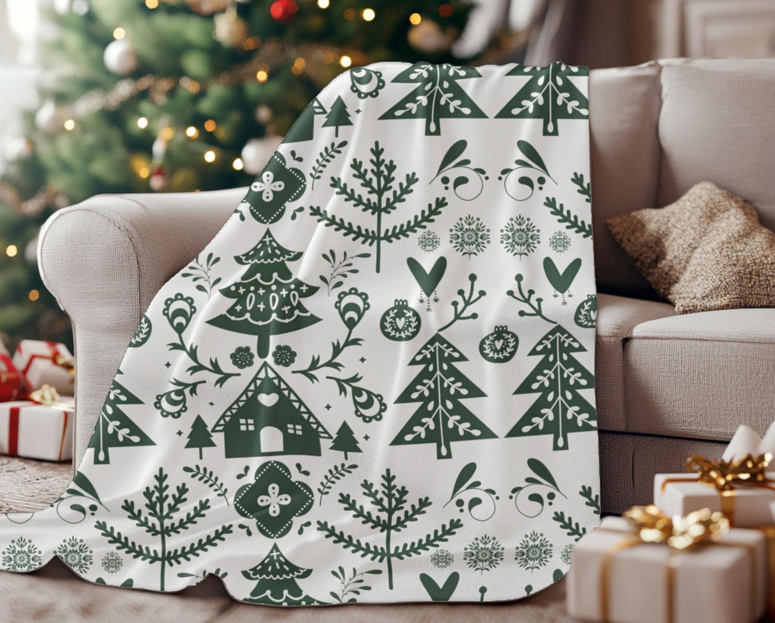 Scandinavian-inspired forest and snowflake print on soft best Christmas bed sheets