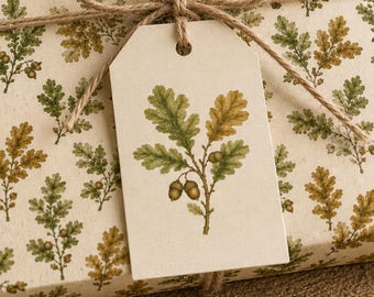 Gift Tags, Oak Leaf Gift Tags, Woodland Wedding Favor Tags, Thank You Tags, Nature Gift Tags, Forest Gift Wrap Tags, Acorn Tags Rustic Decor