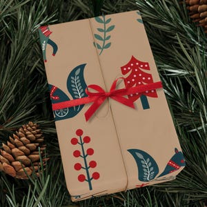 Carta da regalo natalizia scandinava/Carta da regalo di arte popolare svedese/Natale norvegese svedese/Carta da regalo per le feste/Natale nordico/Carta da regalo di compleanno