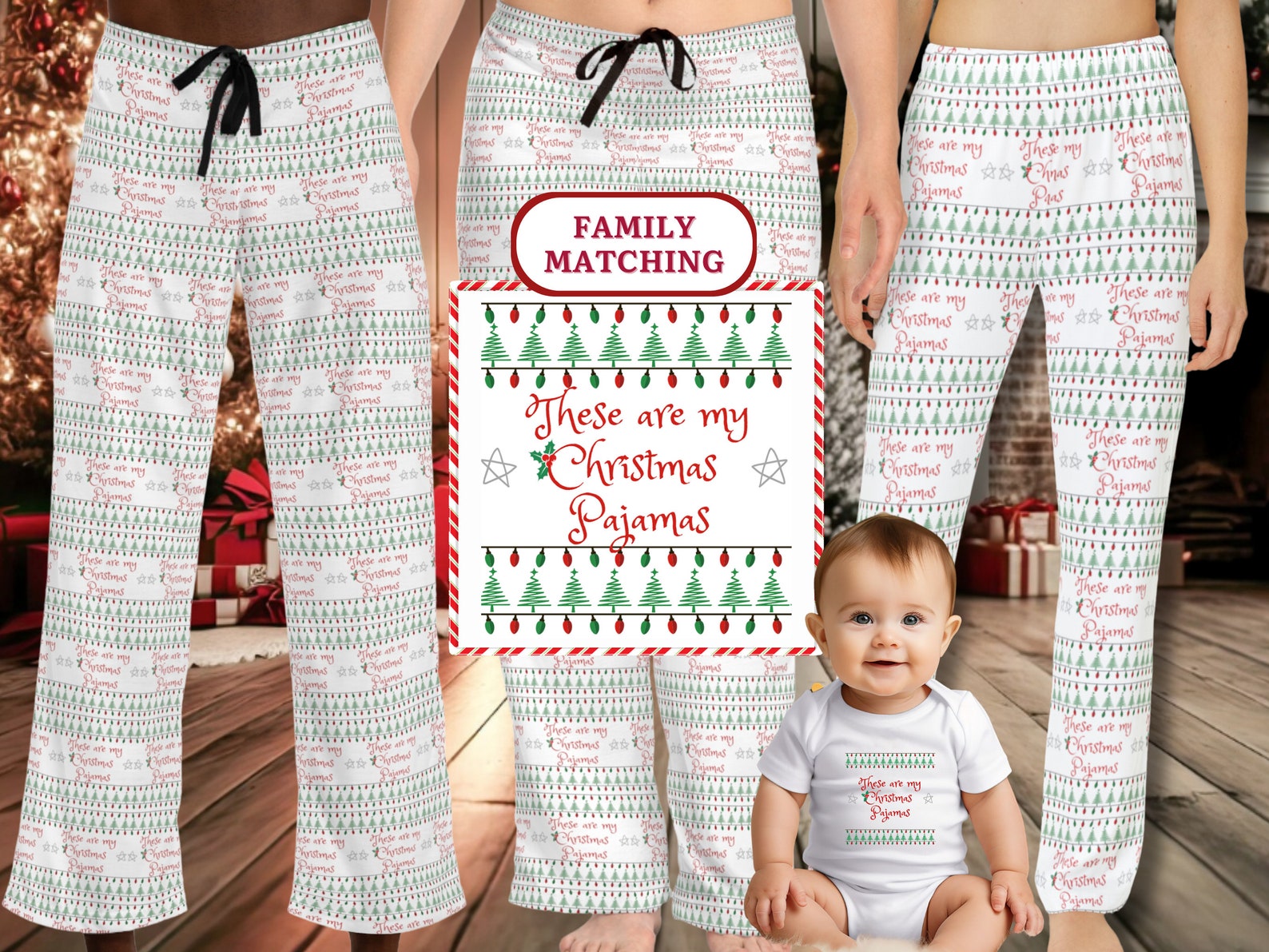 Family Christmas Pajamas Pants 