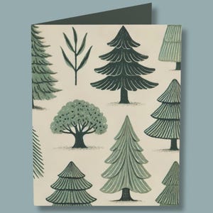 Tree Card| Evergreen Woodand Forest Greeting Card| Birthday Card| Thank You Card| Wedding Card| Note Card Set| Christmas Card | Holiday Card