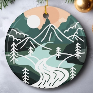 Mountain Christmas Ornament |Mountain Tree Decoration |Hanging Decoration |Nature Ornament Gift |Adventure Christmas Gift |Outdoor Ornament