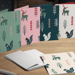 Scandinavian Christmas Card Set 5| Folk Art Card| Norwegian Folk Art| Norwegian Christmas Card| Swedish Folk Art |Nordic Card| Birthday Card