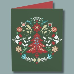Biglietto d'arte popolare norvegese/Biglietto di Natale scandinavo/Arte popolare svedese/Set di biglietti di Natale norvegesi/Biglietto di auguri nordico/Biglietto di compleanno