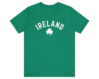 Irland T-Shirt, Irish Pride Shamrock Fussball Rugby T-Shirt, grünes Baumwoll Fan Shirt