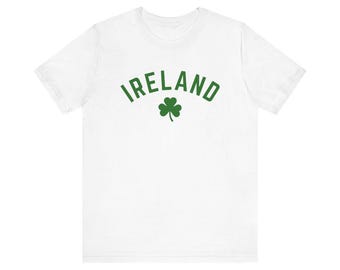 Irland T-Shirt, Irish Pride Shamrock Fussball Rugby T-Shirt, weisses Baumwoll Fan Shirt