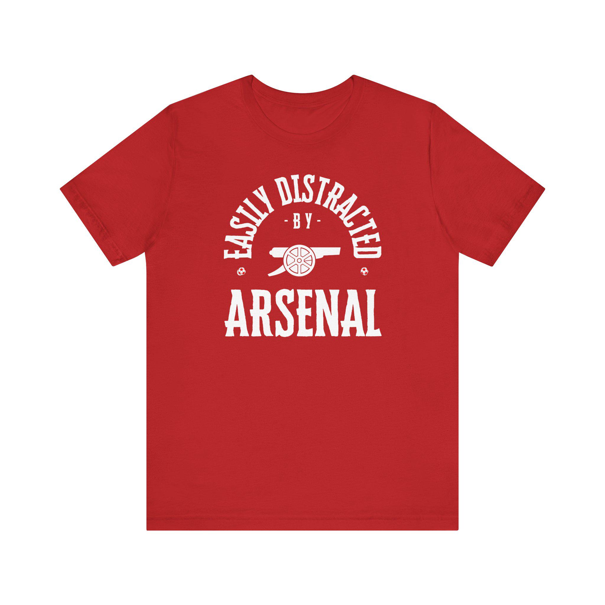 Arsenal T-shirt, Easily Distracted by Arsenal Tee, Unisex Red
