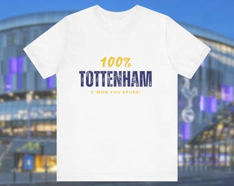 Tottenham Hotspur T-Shirt, Spurs 100%, THFC White Cotton Football Tshirt Tee