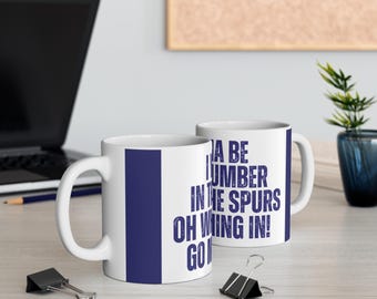 Tazza del Tottenham Hotspur, tifosi degli Spurs, tazza da calcio in ceramica bianca e blu