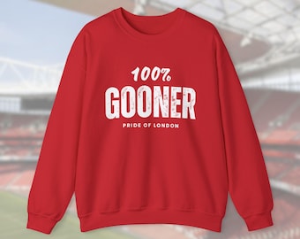 Arsenal Sweatshirt, Gooner 100%, Pride of London, Red Football Sweater Jumper