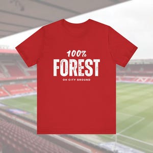 Nottingham Forest FC 100% Red Cotton Football T-Shirt Tshirt Tee