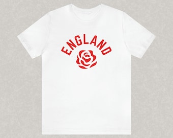 Camiseta de Inglaterra para el Mundial de 2026: Camiseta de los Tres Leones, Camiseta Blanca con Rosa Inglesa