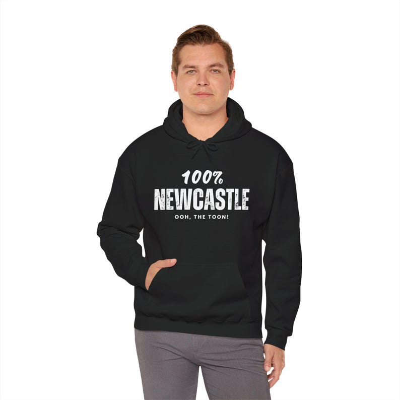 Newcastle United Hoodie, Sweatshirt 100% Geordie, Ooh The Toon Schwarzer Fußballpullover Bild 2