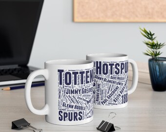 Tottenham Hotspur Mug, Spurs Historic Cup, Lilywhites 11oz Ceramic Tea Coffee Mug