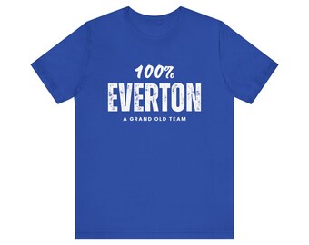 Everton FC-T-shirt, T-shirt van 100% toffees, blauw katoenen voetbalshirt