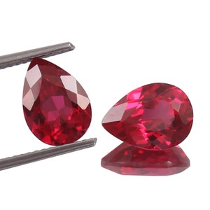AAA Flawless Blood Red Mozambique Ruby Loose Pear Gemstone Cut, Premium Quality Ruby Earing & Jewelry Making Matched Pair 9x6 MM T0 13x10 MM