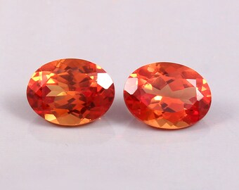 AAA Flawless Ceylon Orange Sapphire Loose Oval Gemstone Cut, Extreme Quality Sapphire Earing & Jeweley Making Matched Pair 10x8 To 12x10 MM