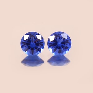 AAA onberispelijke korenblauwe ceylon-spinel losse ronde edelsteen geslepen, spineloorbellen van extreme kwaliteit en sieraden maken matched pair 3,50 MM