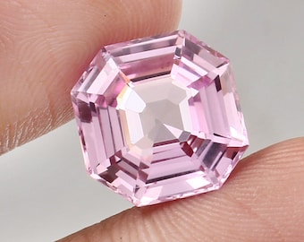 AAA 8x8 MM Ravishing Color And Nice Luster Flawless Ceylon Pink Sapphire Loose Asscher Cut Gemstone For Ring & Fine Jewelry Making Cut