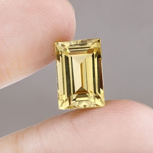 AAA Ravishing Color & Nice Luster Quality Flawless Ceylon Yellow Sapphire Loose Emerald Cut Gemstone For Ring And Jewelry Making Cut 12x8 MM