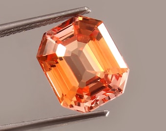 AAA Ravishing Color & Nice Luster Flawless Ceylon Padparadscha Sapphire Loose Radiant Cut Gemstone For Ring And Fine Jewelry Making 12x10 MM