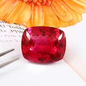AAA Flawless Burma Ruby Loose Cushion Gemstone Cut, Fine Quality Museum Grade Ruby Pendant & Premium Jewelry Making Gemstone Cut 30x24 MM