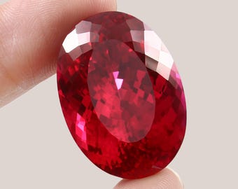AAA Flawless Burma Ruby Loose Oval Gemstone Cut, Fine Quality Museum Grade Ruby Pendant & Premium Jewelry Making Gemstone Cut 30x21 MM