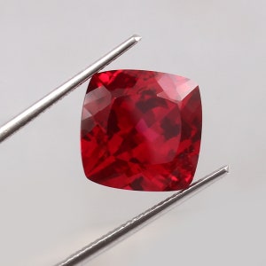 12x12 MM - AAA Flawless Blood Red Mozambique Ruby Loose Cushion Gemstone Cut, Fine Quality Ruby Ring & Premium Jewelry Making Gemstone Cut