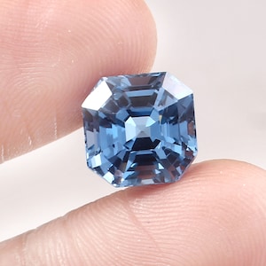 AAA 8x8 MM couleur ravissante et belle qualité de lustre aigue-marine brésilienne irréprochable en vrac taille Asscher pierres précieuses pour la fabrication de bagues et de bijoux fins