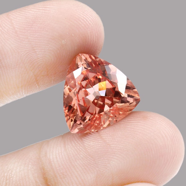 AAA Nice Luster & Ravishing Color Flawless Ceylon Padparadscha Sapphire Loose Trillion Gemstone Cut For Ring And Jewelry Making Cut 2.35 CT