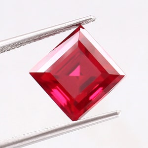 AAA 10x10 MM Ravishing Color And Nice Luster Blood Red Mozambique Ruby Loose Square Gemstone Cut For Ring & Fine Jewelry Making Gemstone Cut