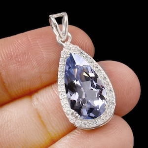 17x9 MM - AAA Quality Kashmir Blue Sapphire Pear Pendant, 925 Sterling Silver Gemstone Pendant, September Birthstone, Her Birthday Gift Item