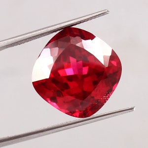 AAA Flawless Blood Red Mozambique Ruby Loose Cushion Gemstone Cut, Excellent Quality Ruby Ring & Premium Jewelry Making Gemstone 15x15 MM
