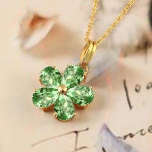 8x6 MM - AAA Quality Ceylon Green Sapphire Pear Pendant, 925 Sterling Silver Gemstone Pendant, September Birthstone, Her Proposal Gift