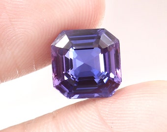 AAA Flawless Ceylon Purple Sapphire Loose Asscher Cut Gemstone, Excellent Quality Sapphire Ring & Fine Jewelry Making Gemstone Cut 7x7 MM