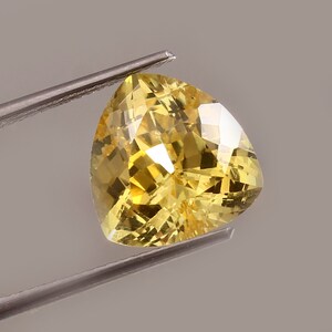 AAA Ravishing Color & Nice Luster Quality Flawless Ceylon Yellow Sapphire Loose Trillion Gemstone Cut For Ring And Jewelry Making 12x12 MM