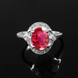 AAA Burma Ruby Ring | 925 Sterling Silver Anniversary Ring Jewelry Gifts | 9x7 MM Oval Cut Gemstone Her Birthstone