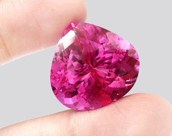 AAA Flawless Ceylon Pink Sapphire Loose Heart Gemstone Cut, Excellent Quality Sapphire Ring & Premium Jewelry Making Gemstone Cut 18x18 MM