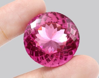 AAA Flawless Ceylon Pink Sapphire Loose Round Gemstone Cut, Excellent Quality Sapphire Ring & Extreme Jewelry Making Gemstone Cut 18x18 MM